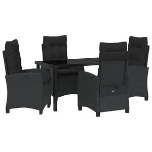 vidaXL Ensemble de salle &agrave; manger pour jardin 5 pcs Noir polyrotin