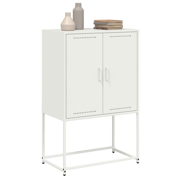 vidaXL Buffet haut blanc 68,5x38,5x107 cm acier
