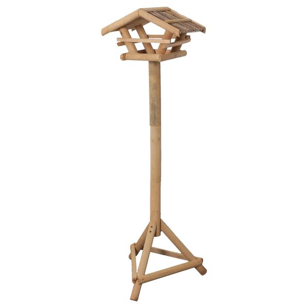 FLAMINGO Mangeoire &agrave; oiseaux et support Lucar 38x28x125 cm Naturel