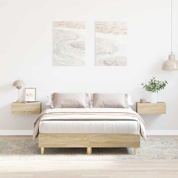 vidaXL Cadre de lit sans matelas ch&ecirc;ne sonoma 120x200 cm