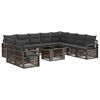 vidaXL Ensemble de canap&eacute; de jardin 11 pc Gris et Gris fonc&eacute; polyrotin