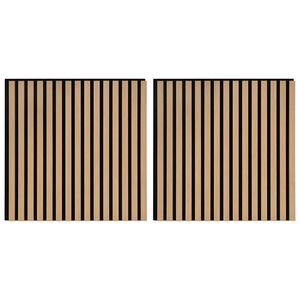 vidaXL Panneaux muraux acoustiques 2pcs lattes 60,5x60cm placage ch&ecirc;ne