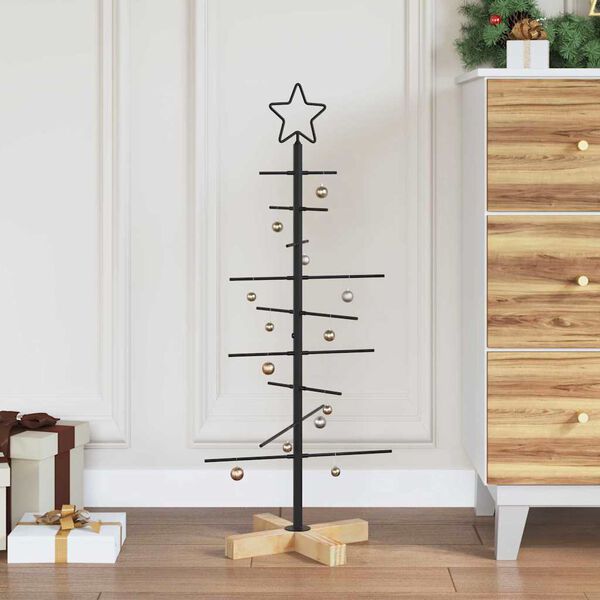 vidaXL Arbre de Noël en métal Noir 90 cm Acier peint par poudre