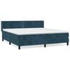 vidaXL Sommier &agrave; lattes de lit et matelas Bleu fonc&eacute; 180x200cm Velours