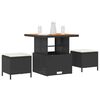 vidaXL Ensemble de salle à manger pour jardin Noir Poly rotin