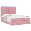 vidaXL Cadre de lit ottoman avec matelas rose 140x190 cm velours