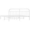 vidaXL Cadre de lit m&eacute;tal sans matelas et t&ecirc;te de lit blanc 200x200 cm