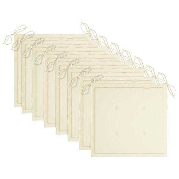 vidaXL Chaises &agrave; manger d'ext&eacute;rieur et coussins lot de 8 Acacia massif