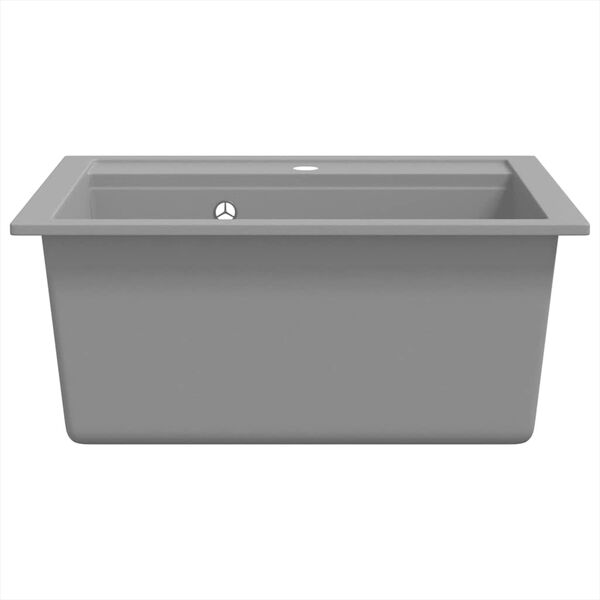 vidaXL &Eacute;vier de cuisine en granit Bac unique Gris