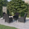 vidaXL Ensemble &agrave; manger de jardin 5 pcs Gris fonc&eacute;