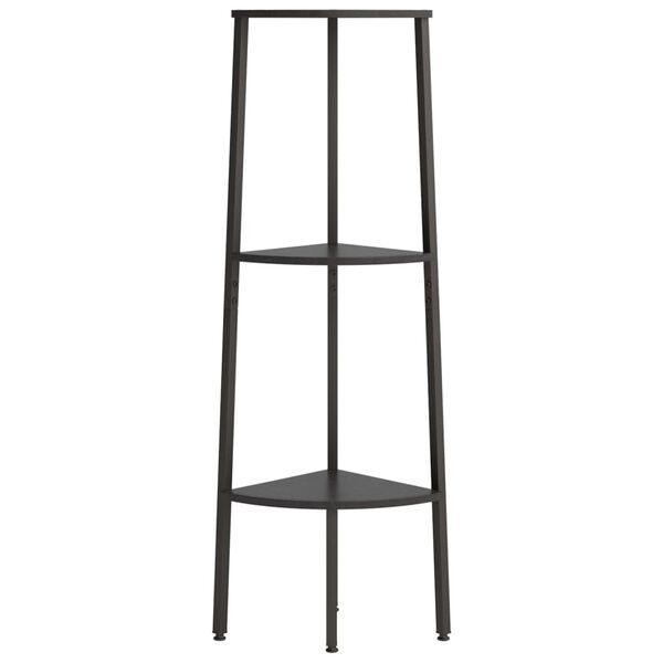 vidaXL Étagère d'angle 3 niveaux Noir 45,5x31,5x120 cm