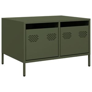 vidaXL Meuble TV vert olive 68x50x43,5 cm acier lamin&eacute; &agrave; froid