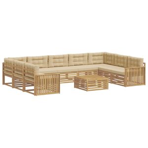 vidaXL Ensemble de canap&eacute;s d'ext&eacute;rieur 10 pc Blanc et Beige