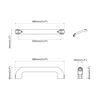 vidaXL Poign&eacute;e Uni 12 pcs Noir 380 x 34 x 85 mm Aluminium et PP