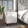 vidaXL Tables de chevet avec pieds en m&eacute;tal blanc brillant 40x30x50 cm