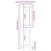 vidaXL Buffet haut Sonoma gris 34,5x34x180 cm Bois d'ing&eacute;nierie