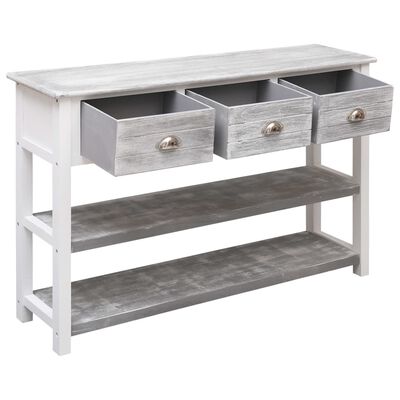 vidaXL Buffet Antique Gris 115x30x76 cm Bois