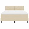 vidaXL Lit &agrave; ressorts avec matelas Cr&egrave;me 140 x 200 cm tissu