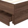 vidaXL Cadre de lit avec tiroir Ch&ecirc;ne brun 75 x 190 cm Bois Ing&eacute;nierie