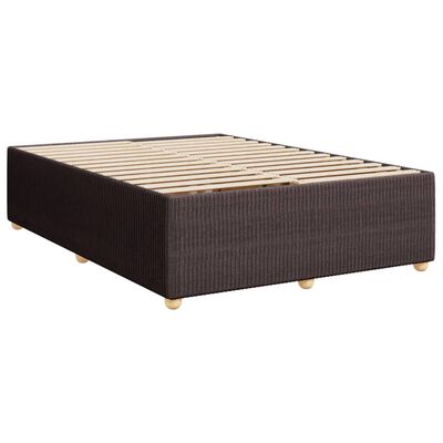 vidaXL Cadre de lit sans matelas marron foncé 140x200 cm tissu