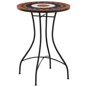 vidaXL Table de bistro mosa&iuml;que terre cuite noir &Oslash;50x70 cm c&eacute;ramique