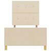 vidaXL Cadre de lit avec t&ecirc;te de lit Cr&egrave;me 90 x 190 cm tissu