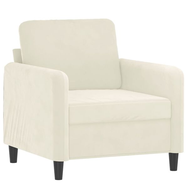 vidaXL Fauteuil Cr&egrave;me 60 cm Velours