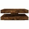 vidaXL Table basse rotative &agrave; 360 degr&eacute;s ch&ecirc;ne fum&eacute; 90x90x34,5 cm