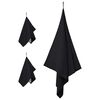 vidaXL Set de serviettes de sport 3 pcs Noir Polyester et Polyamide