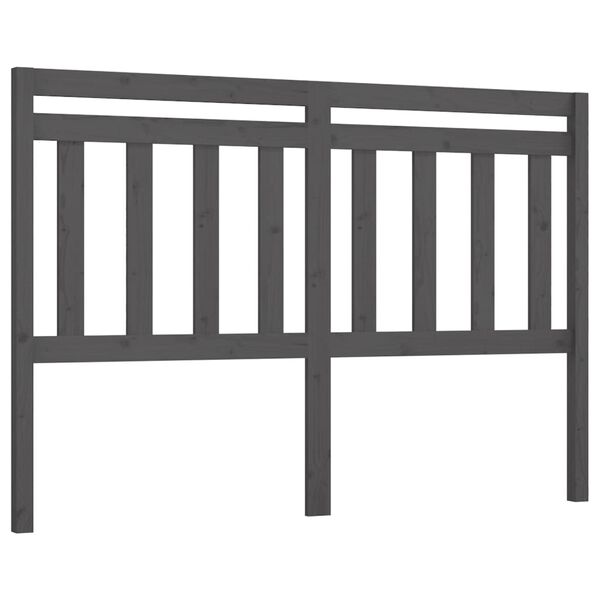 vidaXL T&ecirc;te de lit Gris 166x4x100 cm Bois massif de pin
