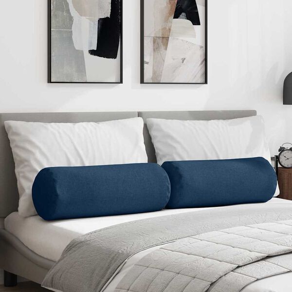 vidaXL Coussins d'accent 2 pcs Bleu &Oslash; 25 x 70 cm tissu