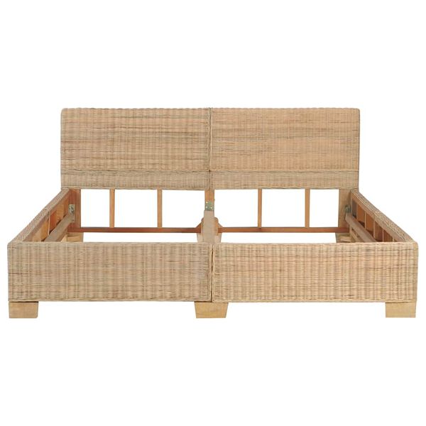 vidaXL Cadre de lit avec t&ecirc;te de lit sans matelas rotin v&eacute;ritable