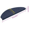 vidaXL Tapis d'escalier autocollants 15 pcs 65x22,5x3,5 cm Bleu