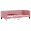 vidaXL Lit de jour avec gigogne et tiroirs rose 90x200 cm velours