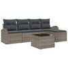 vidaXL Ensemble de canap&eacute; de jardin 6 pc Gris polyrotin