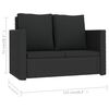 vidaXL Salon de jardin 2 pcs avec coussins R&eacute;sine tress&eacute;e Noir