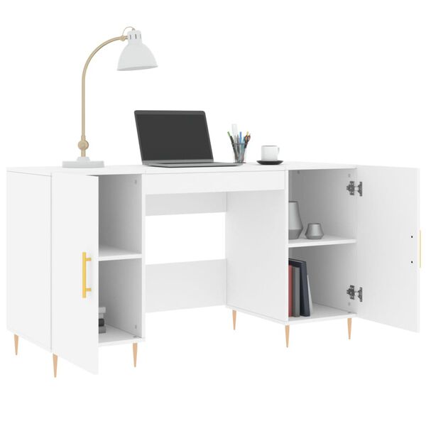 vidaXL Bureau blanc 140x50x75 cm bois d'ing&eacute;nierie