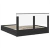 vidaXL Lit de Rangement Noir 200 x 200 cm Bois d'ing&eacute;nierie