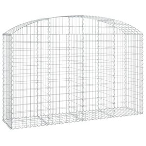 vidaXL Panier de gabions arqu&eacute; 200x50x120/140 cm Fer galvanis&eacute;
