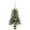 vidaXL Arbre de No&euml;l artificiel pr&eacute;-&eacute;clair&eacute; et boules 65 cm vert