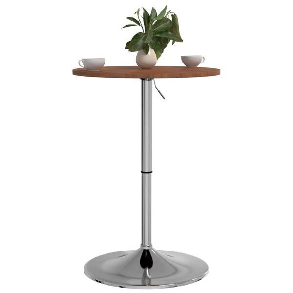 vidaXL Table de bar marron foncé Ø50x89,5 cm bois massif de chêne