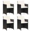 vidaXL Chaises de jardin lot de 4 R&eacute;sine tress&eacute;e Noir