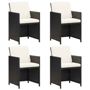 vidaXL Chaises de jardin lot de 4 R&eacute;sine tress&eacute;e Noir