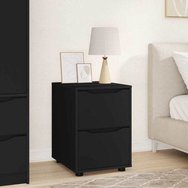 vidaXL Armoire de rangement Noir 40 x 48 x 57 cm Bois d'ing&eacute;nierie