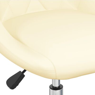 vidaXL Chaise pivotante de salle à manger Crème Similicuir