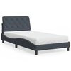 vidaXL Lit avec matelas gris fonc&eacute; 100x200 cm velours