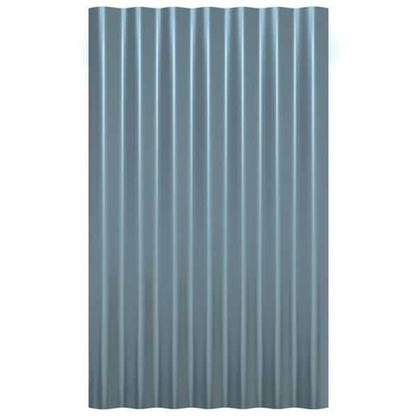 vidaXL Panneaux de toit 12 pcs Acier galvanisé Gris 60x36 cm