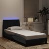 vidaXL Cadre de lit avec LED sans matelas Hanko noir 90x200 cm velours