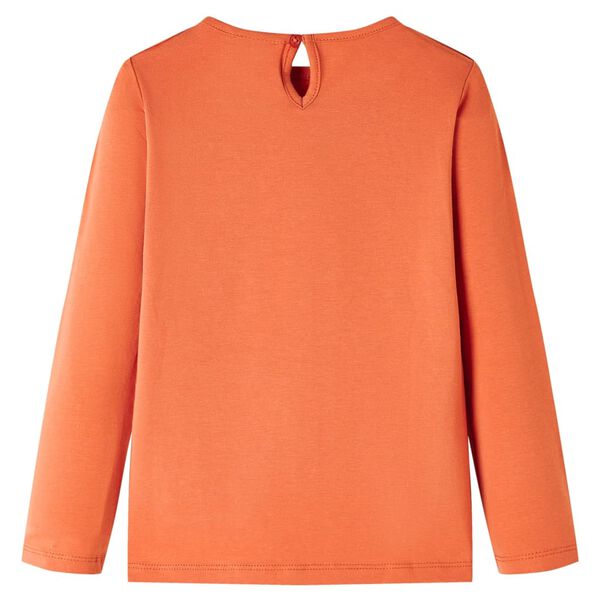 T-shirt enfants &agrave; manches longues orange br&ucirc;l&eacute; 128