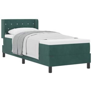 vidaXL Lit &agrave; ressorts avec matelas Vert fonc&eacute; 200 x 80 cm Polyester